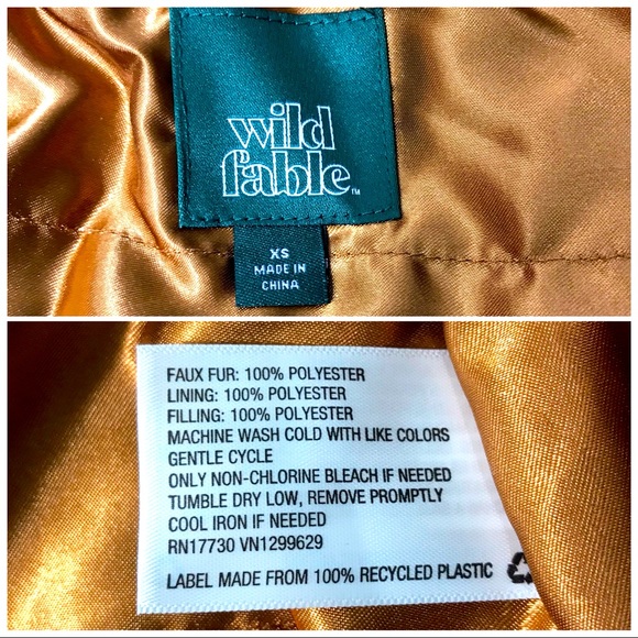 New Brown Faux Fur Sherpa Teddy Jacket XS - Picture 10 of 11